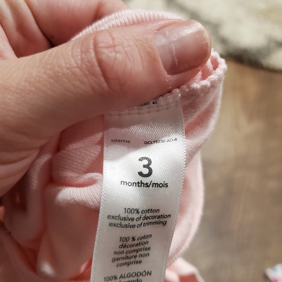 Carters Baby Girl Matching Set Pastel Pink One Piece Bodysuit Floral Leggings 3M - Picture 5 of 9